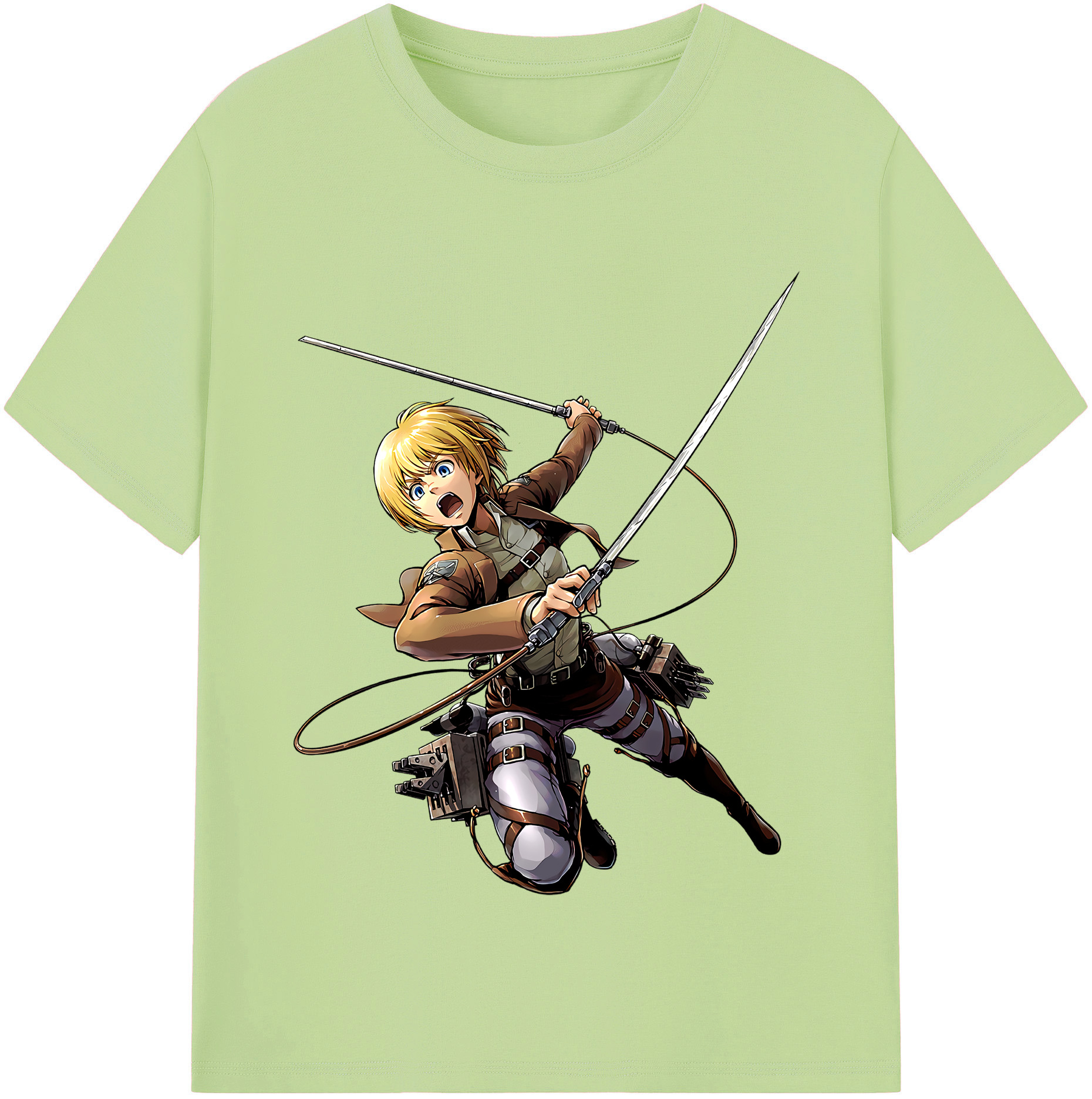 （画像用） 進撃の巨人 アルミン·アルレルト Attack on Titan Armin Arlert 綿100％半袖Tシャツ（フロントプリント）